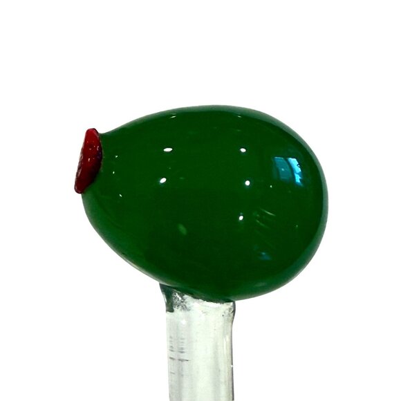 Set Of 10 Glass Pimento Stuffed Green Olive Cocktail Swizzle Sticks 8" Barware - Picture 2 of 7